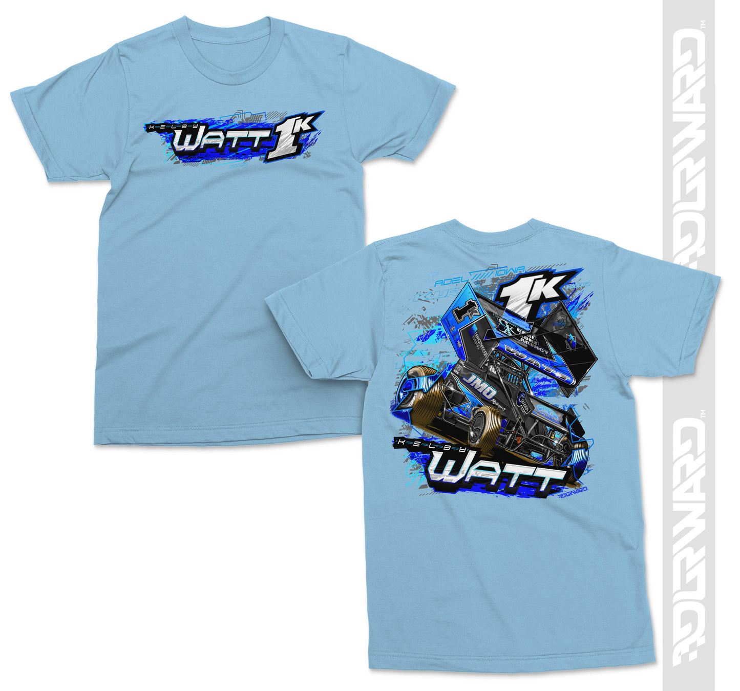 2026 Car Design T-Shirt Light Blue